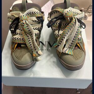 Lanvin Women's Green and Orange High-Top Sneakers
